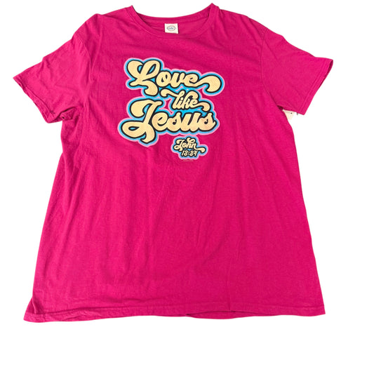 LOVE LIKE JESUS PINK GRAPHIC T-SHIRT 124 LARGE