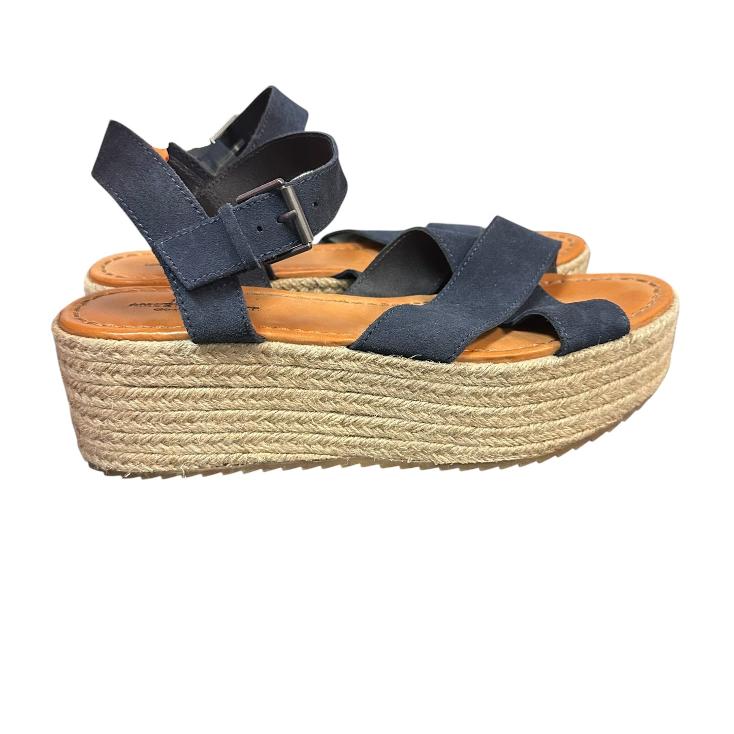 AMERICAN EAGLE NAVY PLATFORM ESPADRILLES 279 SZ 10