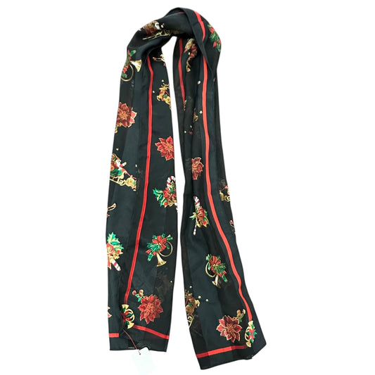 BLACK SATIN CHRISTMAS SCARF 39