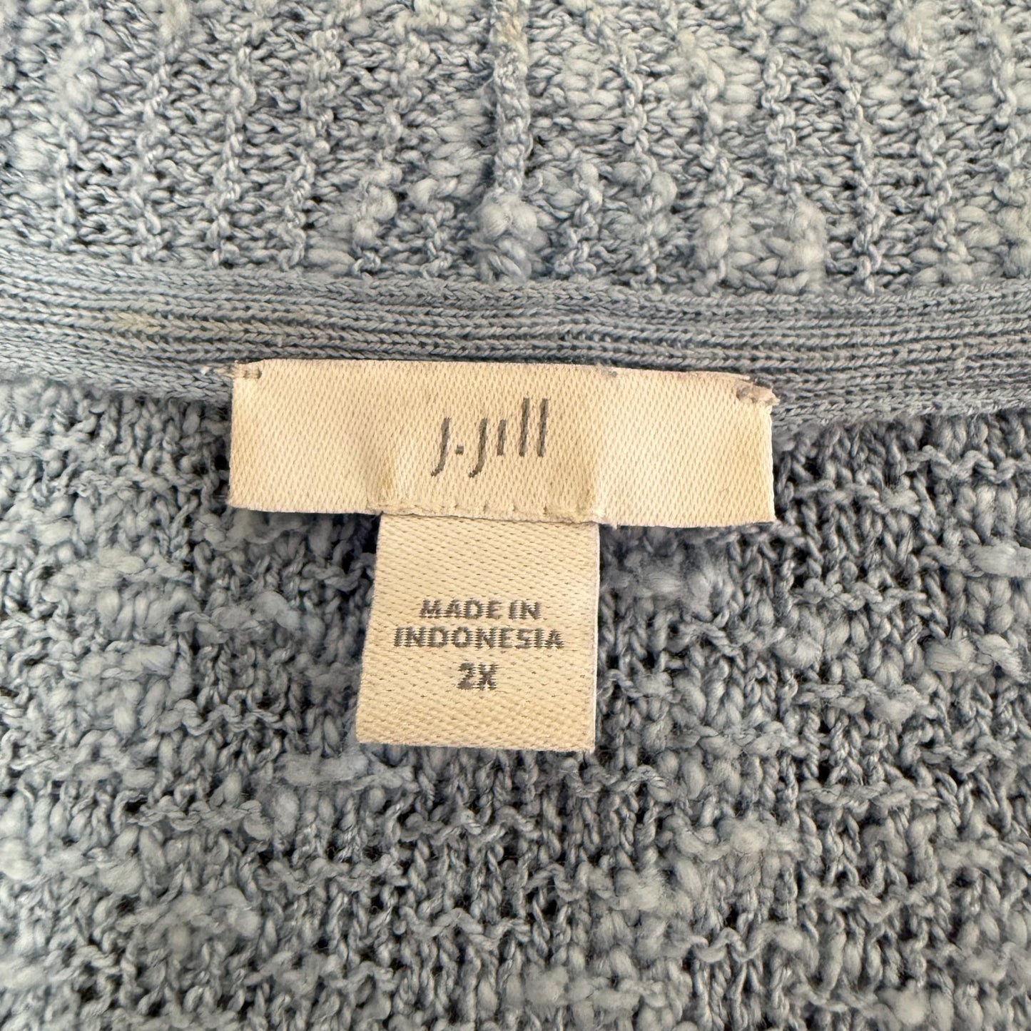 J JILL LIGHT BLUE THREE BUTTON CARDIGAN 100 2X