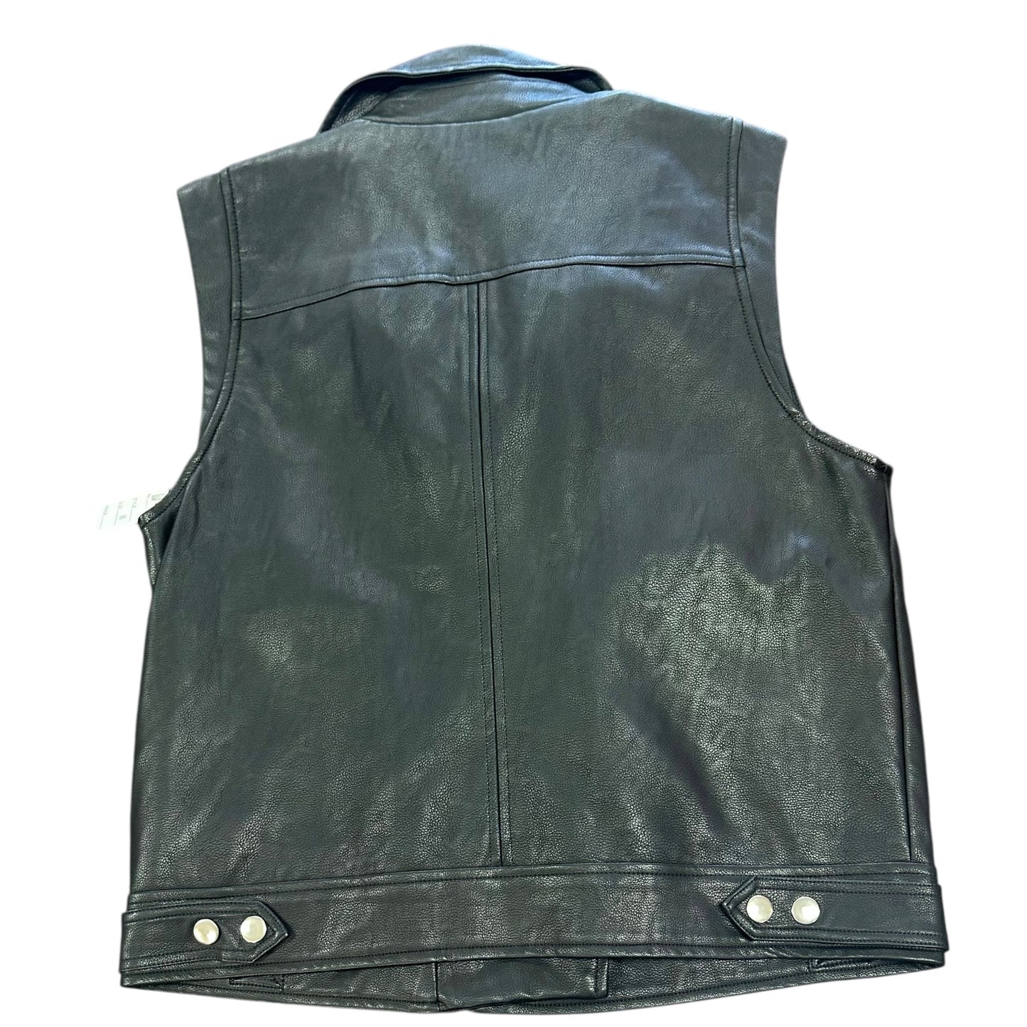 BLU PEPPER BLACK FAUX LEATHER VEST 124 MEDIUM