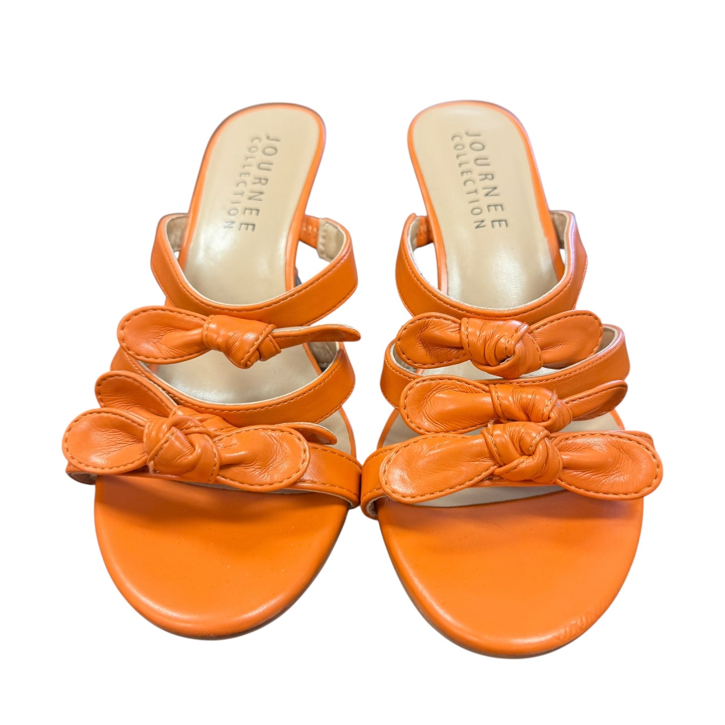 JOURNEE COLLECTION KRISTINA KITTEN ORANGE HEEL FAUX LEATHER NEW 201 SZ 8