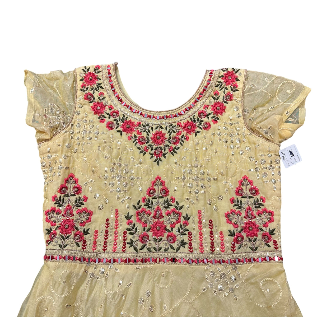 YELLOW FLOOR LENGTH ANAKALI STYLE DRESS 111 S/M