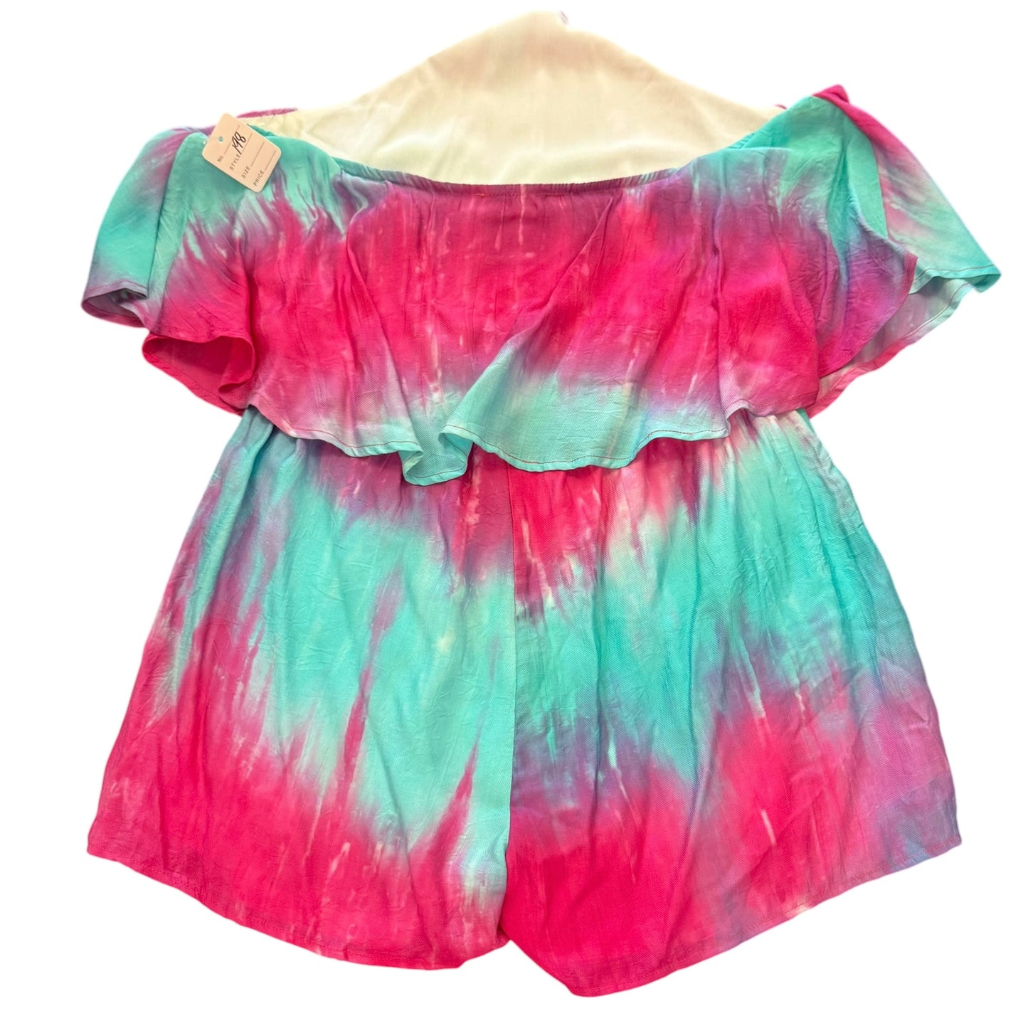 PEACH LOVE CALIFORNIA BLUE PINK ROMPER 198 MEDIUM