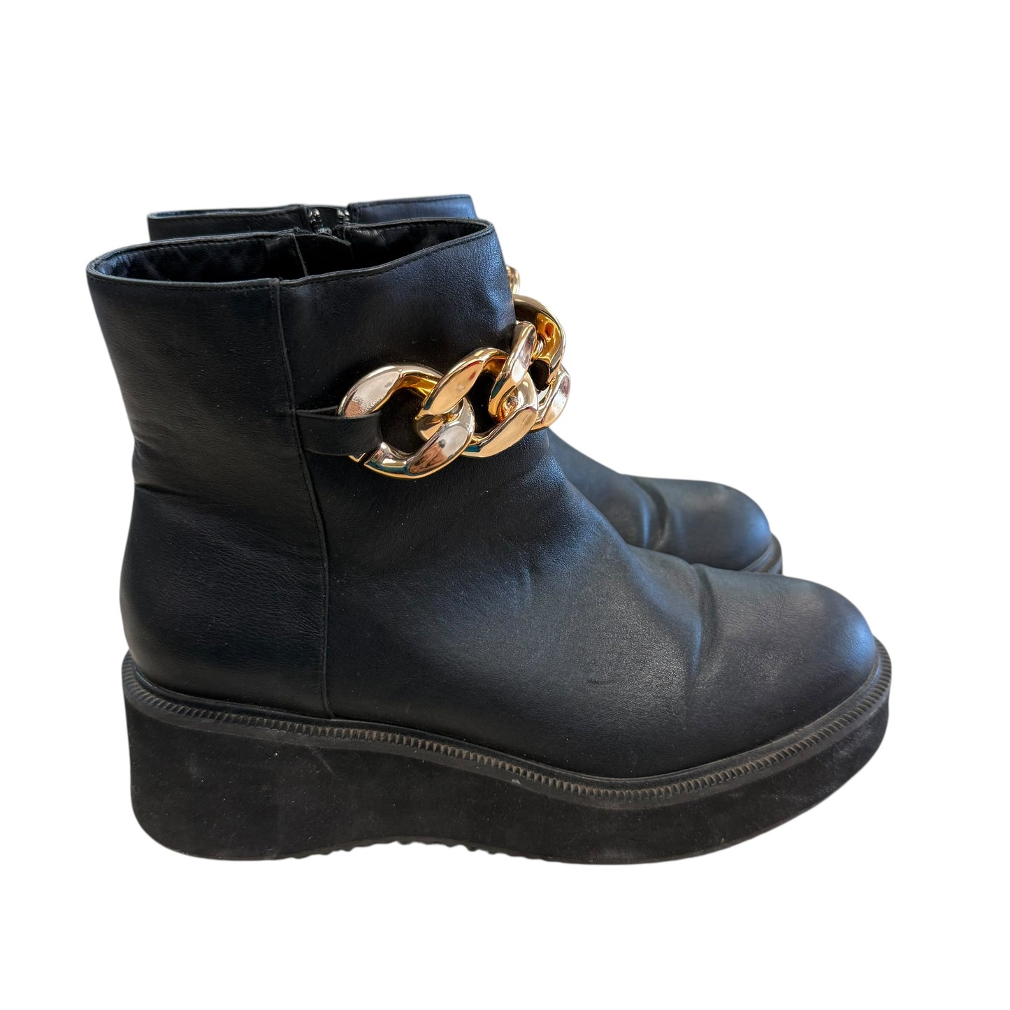 BAMBOO CHUNKY BOOTS W CHAINLINKS 100 SZ 9