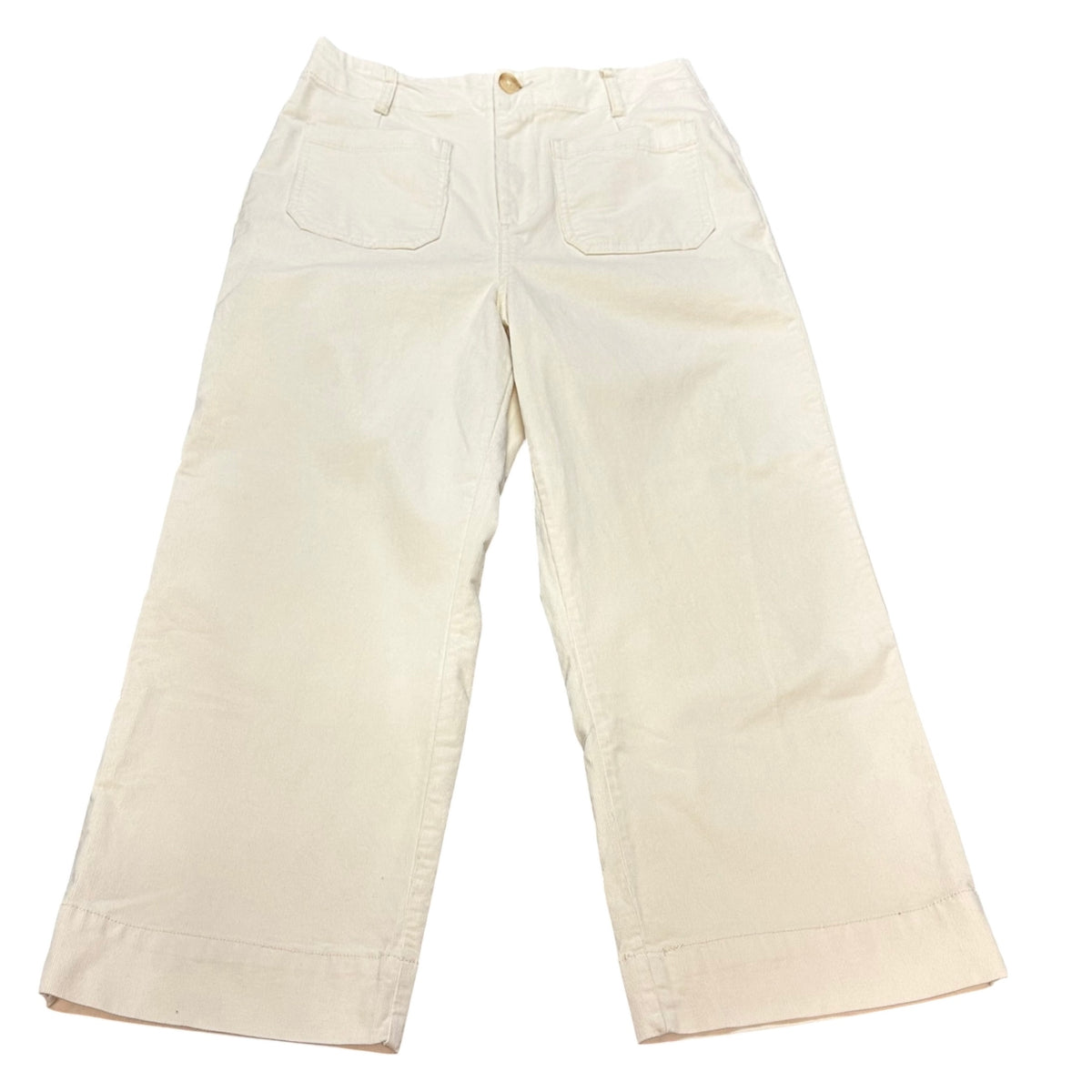 AVEC LES FILLES CORDUROY BEIGE WIDE LEG CROP TROUSERS NWT 8 SZ 10