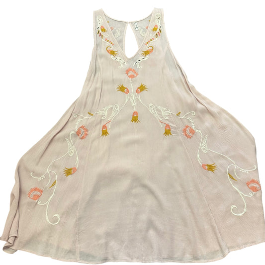 FREE PEOPLE INTIMATELY ROSE PINK EMBROIDERED DRESS 169 LARGE