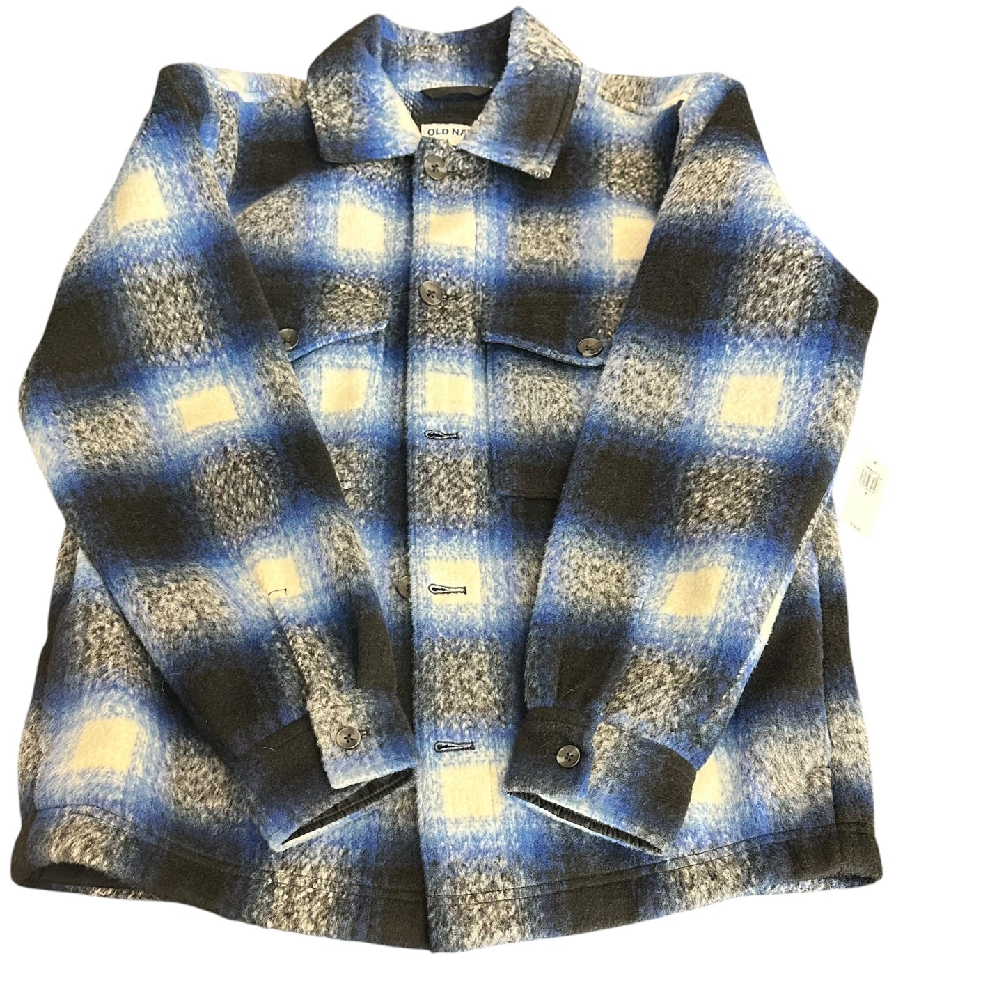 OLD NAVY BLACK BLUE WHITE SHACKET NWT 39 SMALL