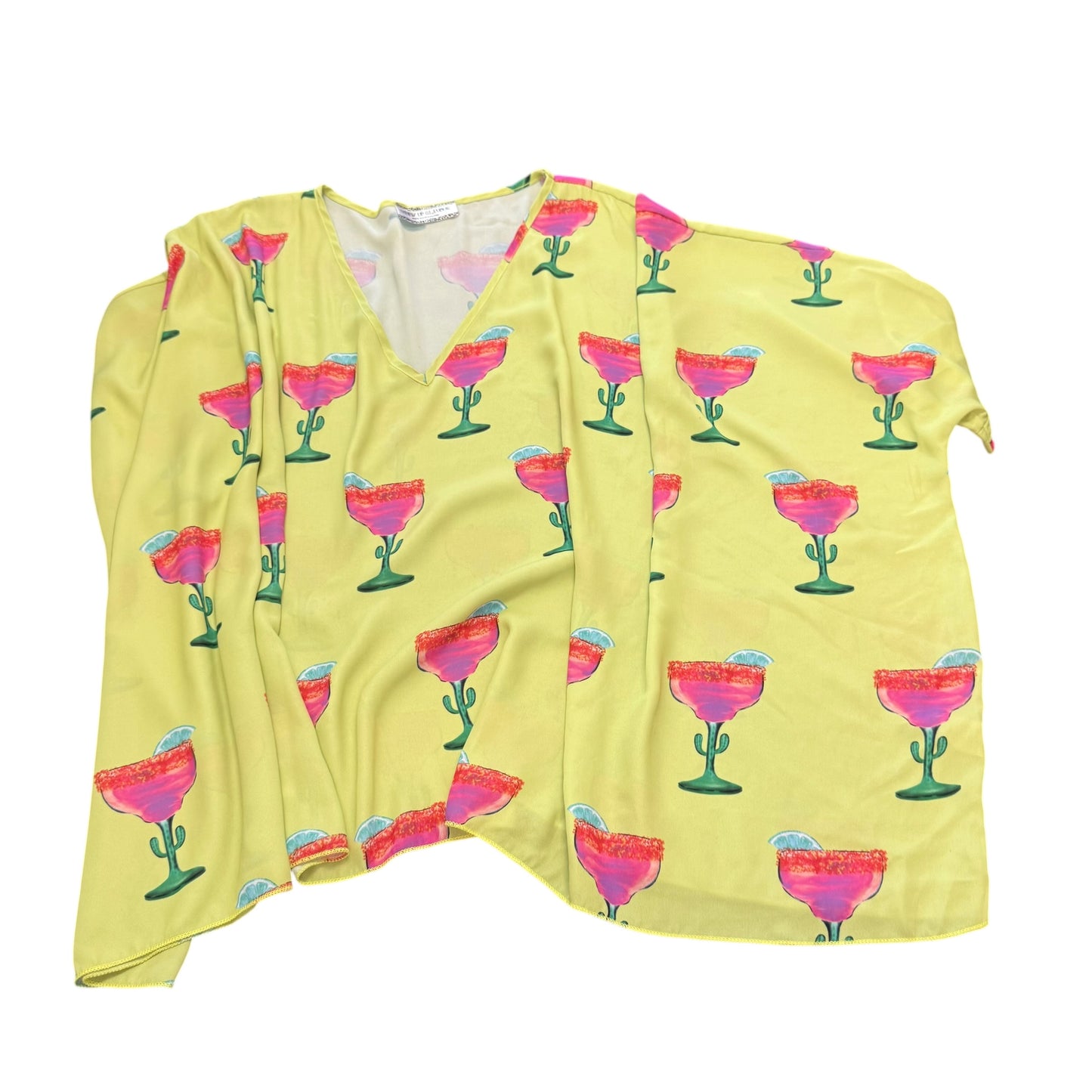 GIDDY UP GLAMOUR LIME MARGARITA BLOUSE SMALL OVERSIZED