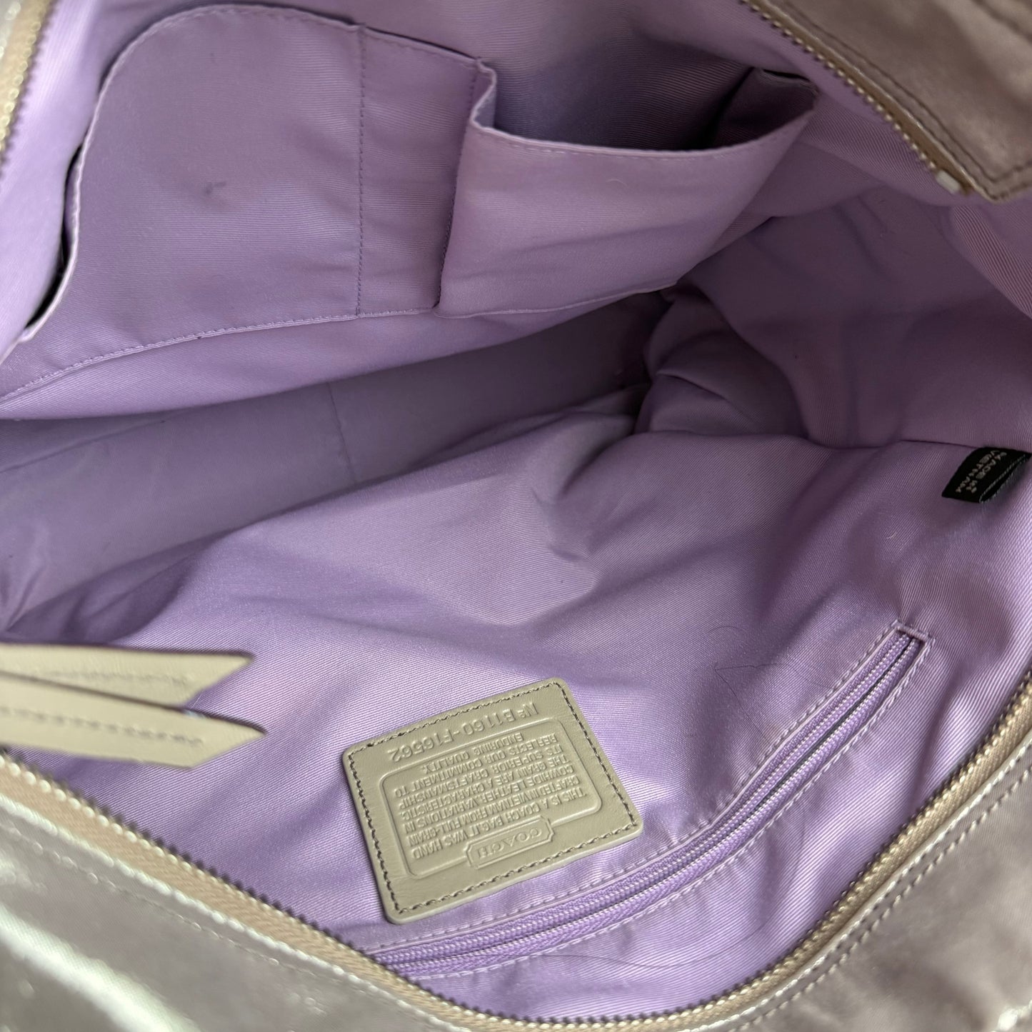 COACH HAMPTON LAGUNA TOTE BAG METALLIC SHIMMER GOLD 242