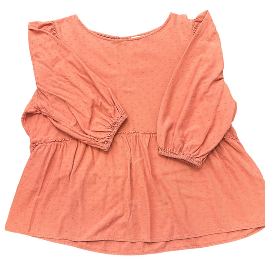 TIME & TRU SWISSDOT BABYDOLL TERRACOTTA BLOUSE 285 XXL