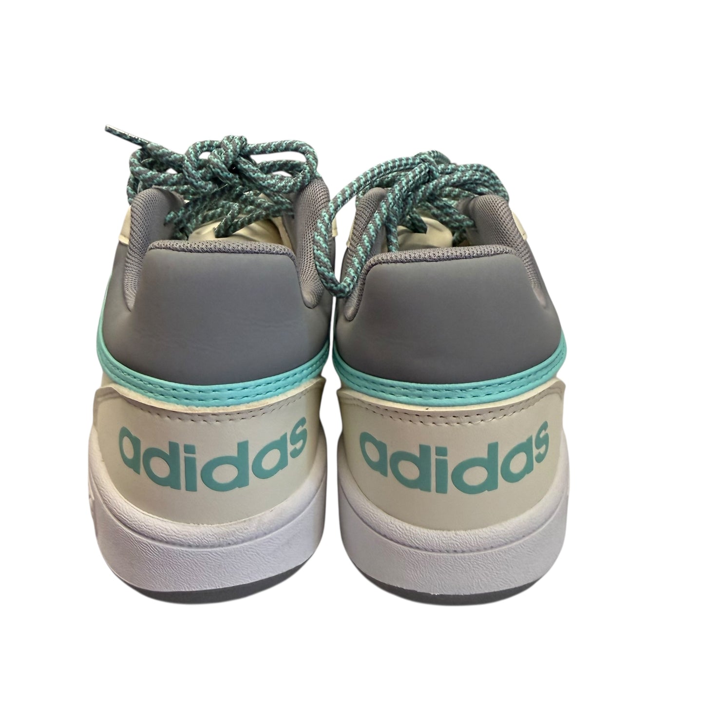 ADIDAS HOOPS 3.0 BEIGE TEAL SNEAKERS 39 LIKE NEW SZ 7/7.5
