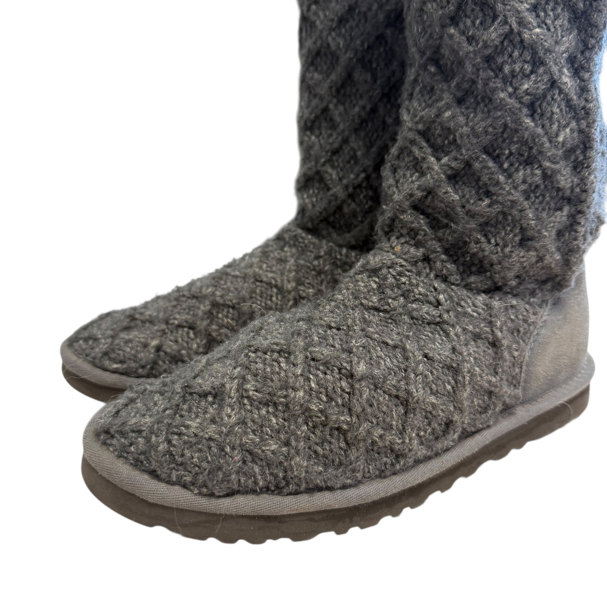 UGG AUSTRALIA CLASSIC CARDY KNIT BOOTS GRAY 251 SZ 8