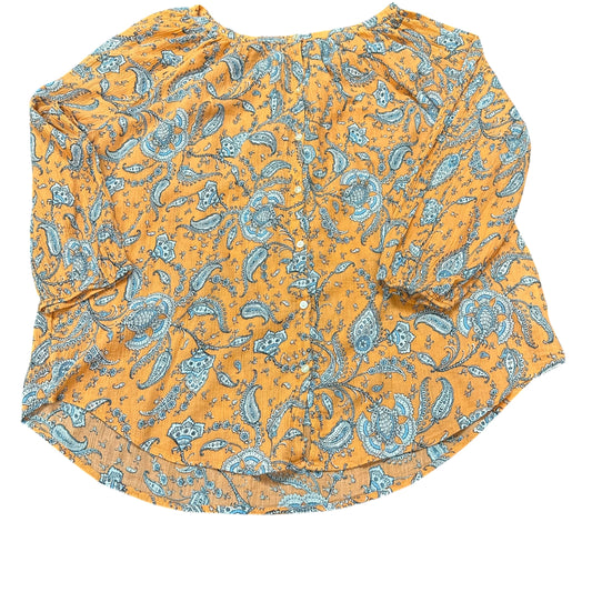 CHAPS ORANGE NAVY PAISLEY BLOUSE 100 1X
