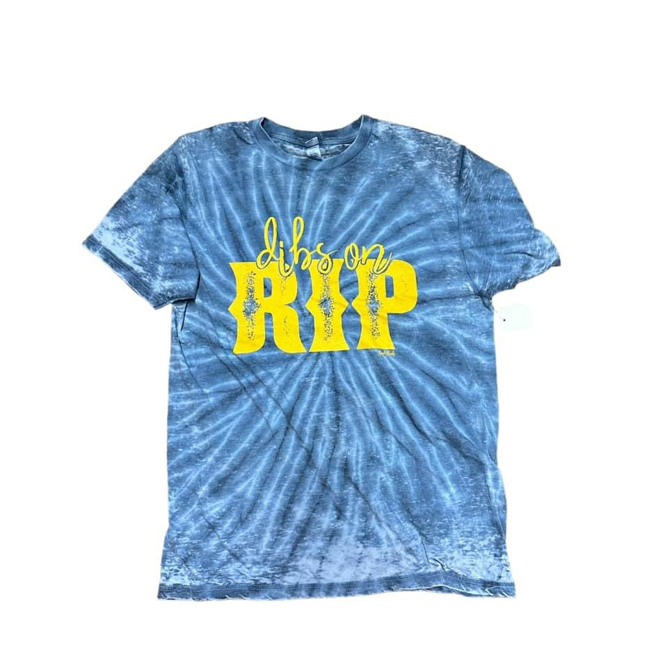 RIP BLUE TIE DYE TSHIRT MEDIUM - 114