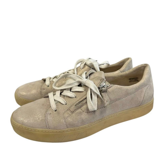 PAUL GREEN TAUPE SHIMMER SNEAKERS 220 Sz 9