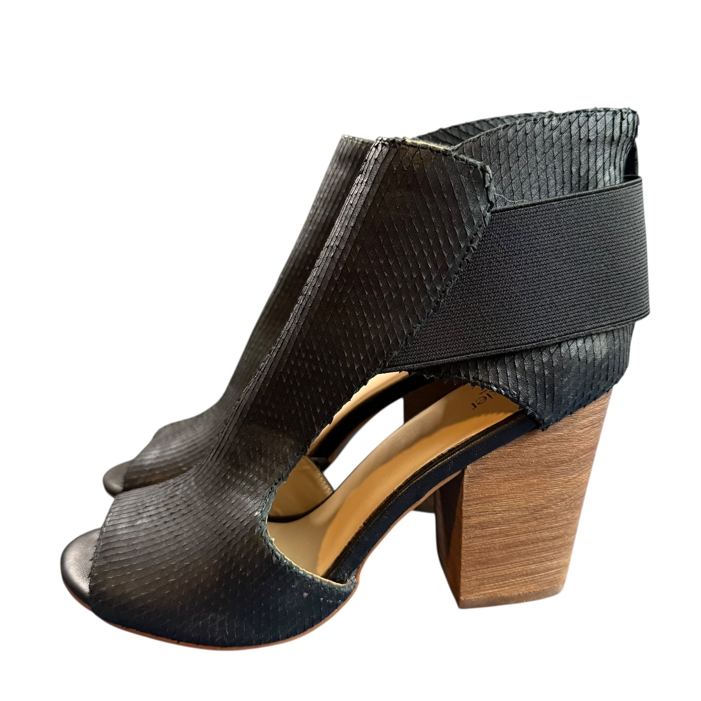 BOTKIER MADDY BLACK PEEP TOE BLOCK HEELS 26 NEW REFURBISHED SZ 10