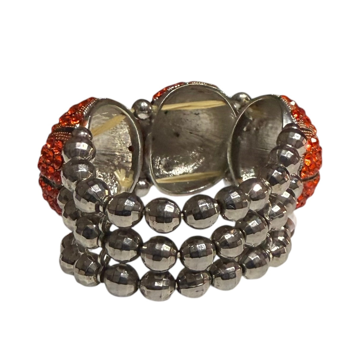 THREE BASKETBALL RHINESTONE BRACELET 38 OS