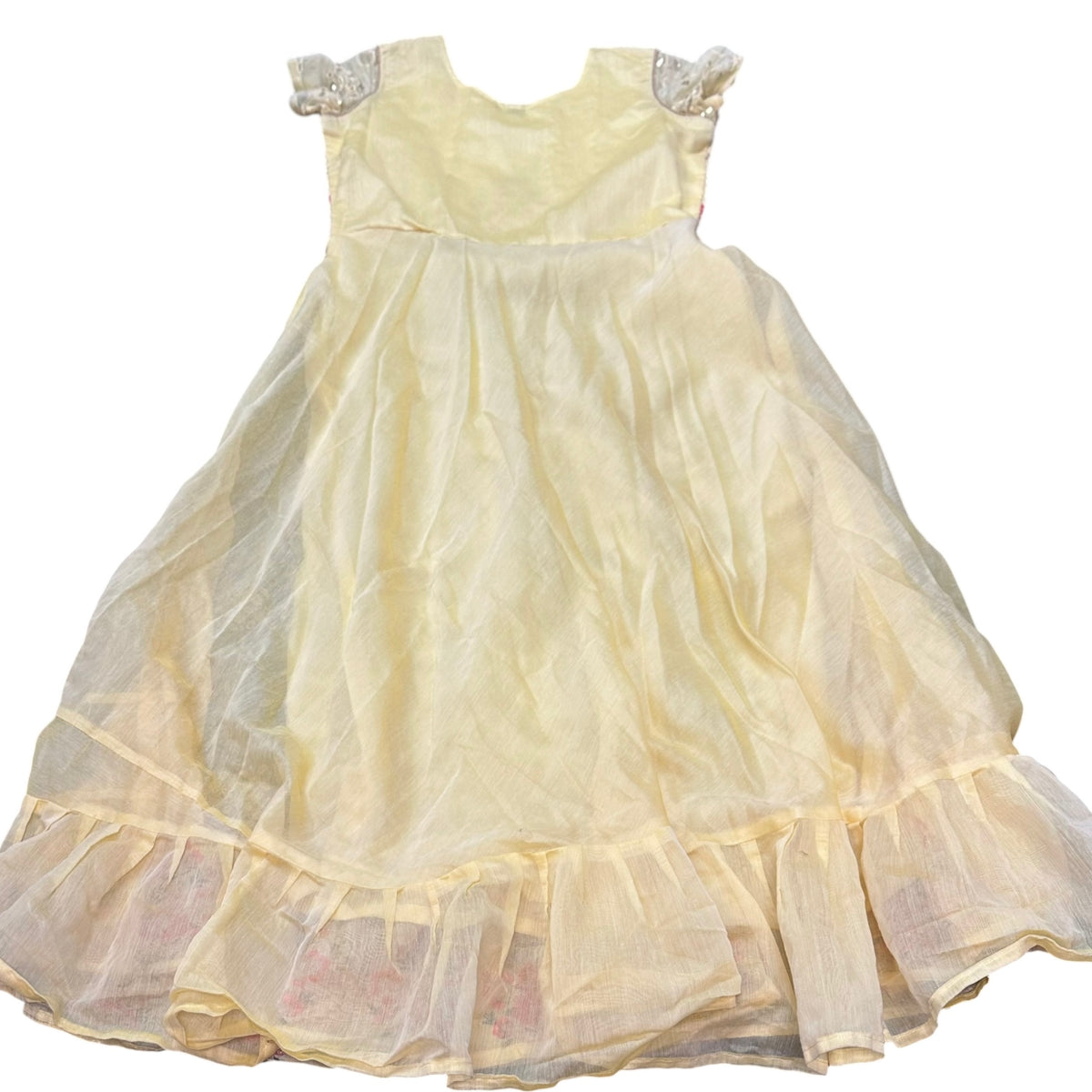 YELLOW FLOOR LENGTH ANAKALI STYLE DRESS 111 S/M