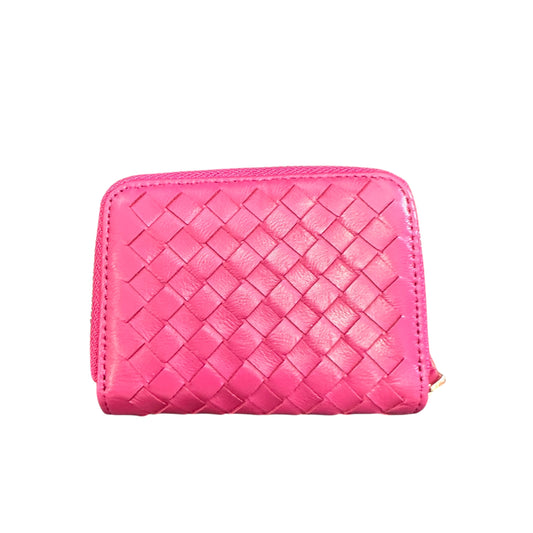 PINK BRAIDED SMALL ZIP AROUND WALLET 258 NWOT