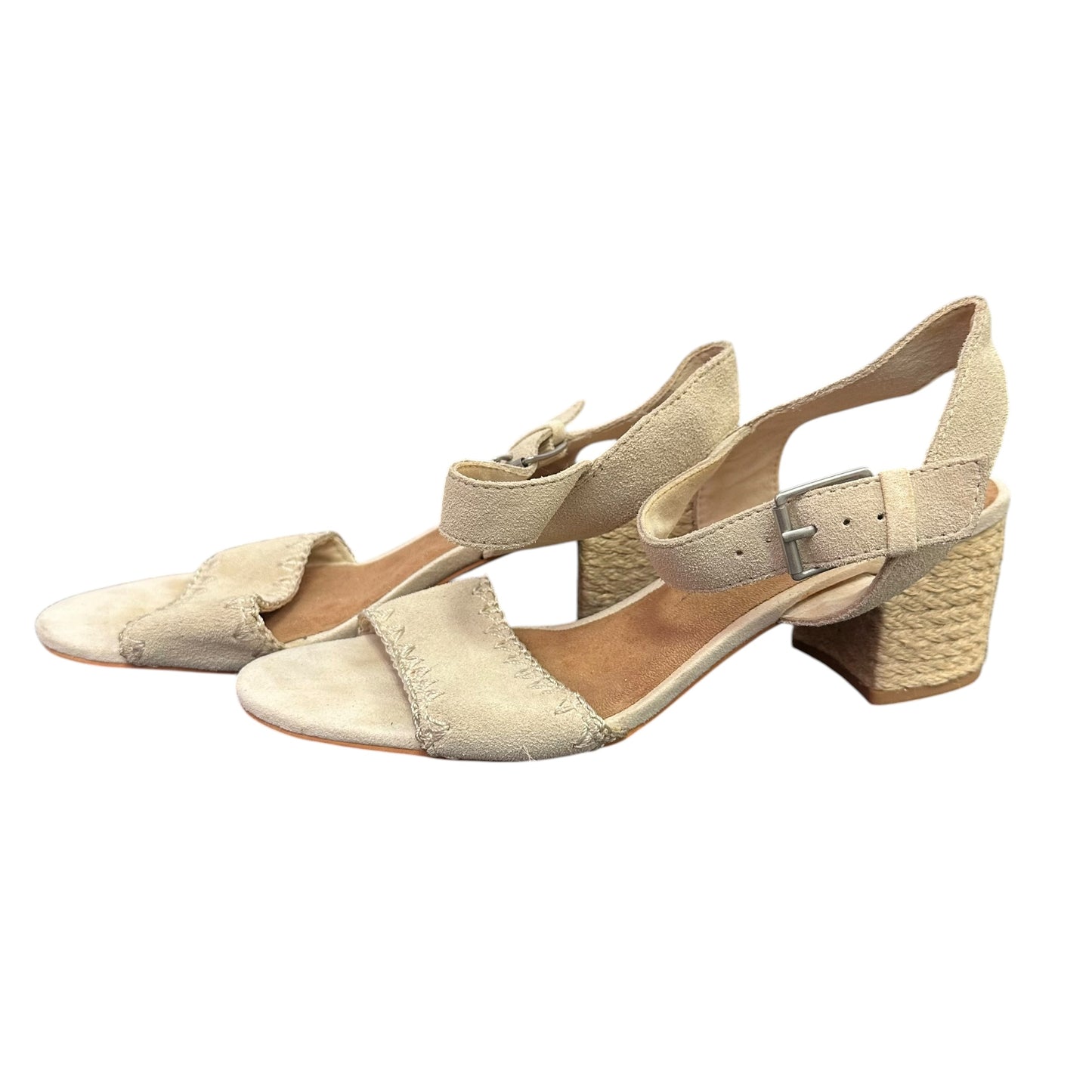 TOMS ROSA SANDAL BIRCH SUEDE JUTE HEEL 227 SZ 8