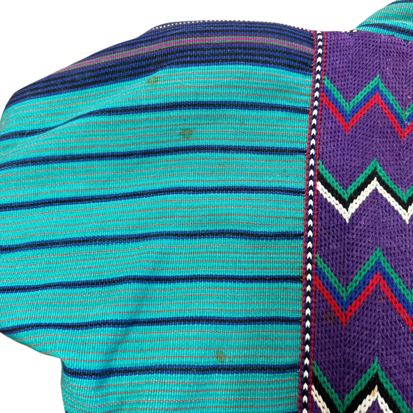 GUATEMALEN VINTAGE HANDMADE JACKET STRIPED EMBROIDERED 100 MEDIUM