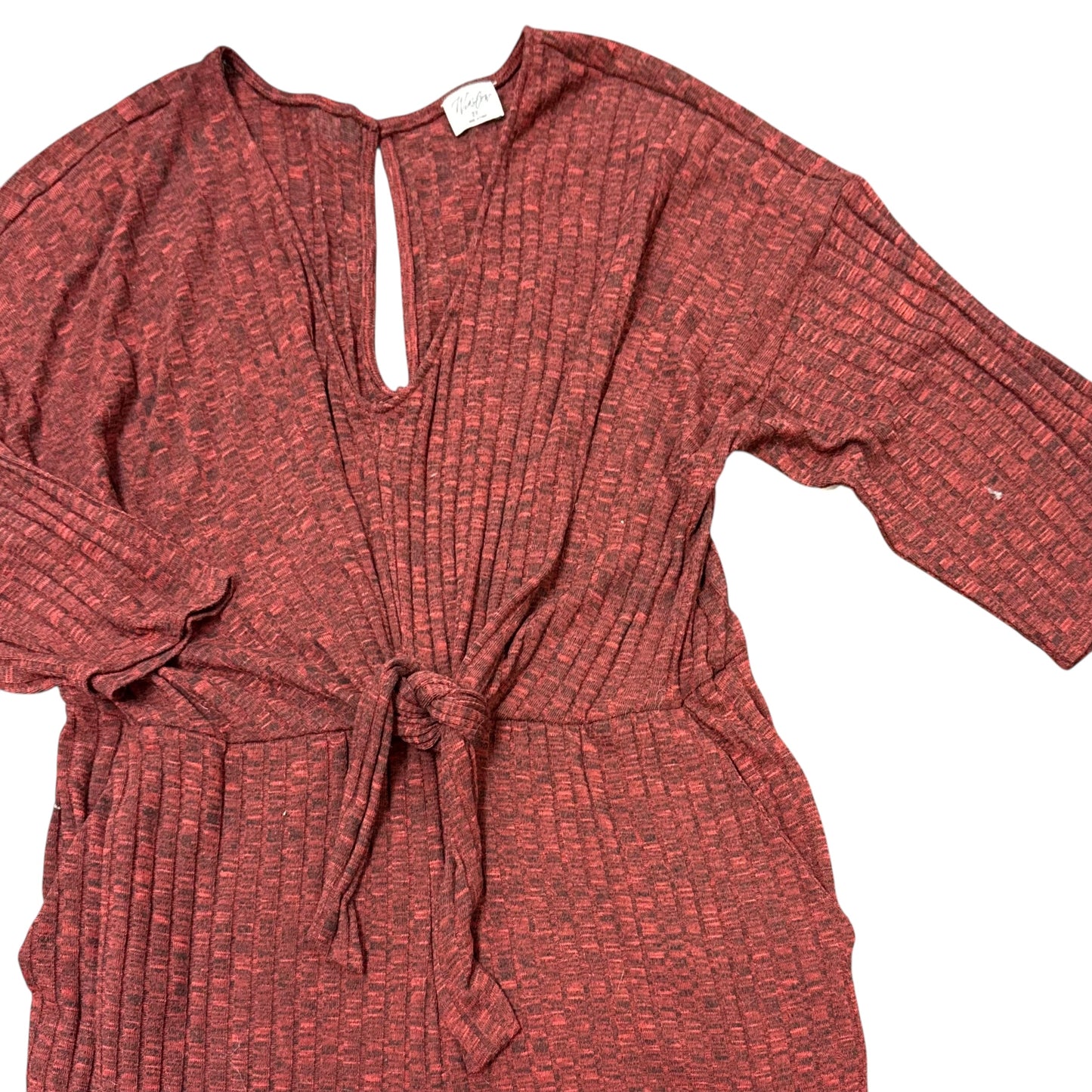 WINSLOW RED RIBBED CROPPED WIDE LEG JUMPSUIT 56 2X