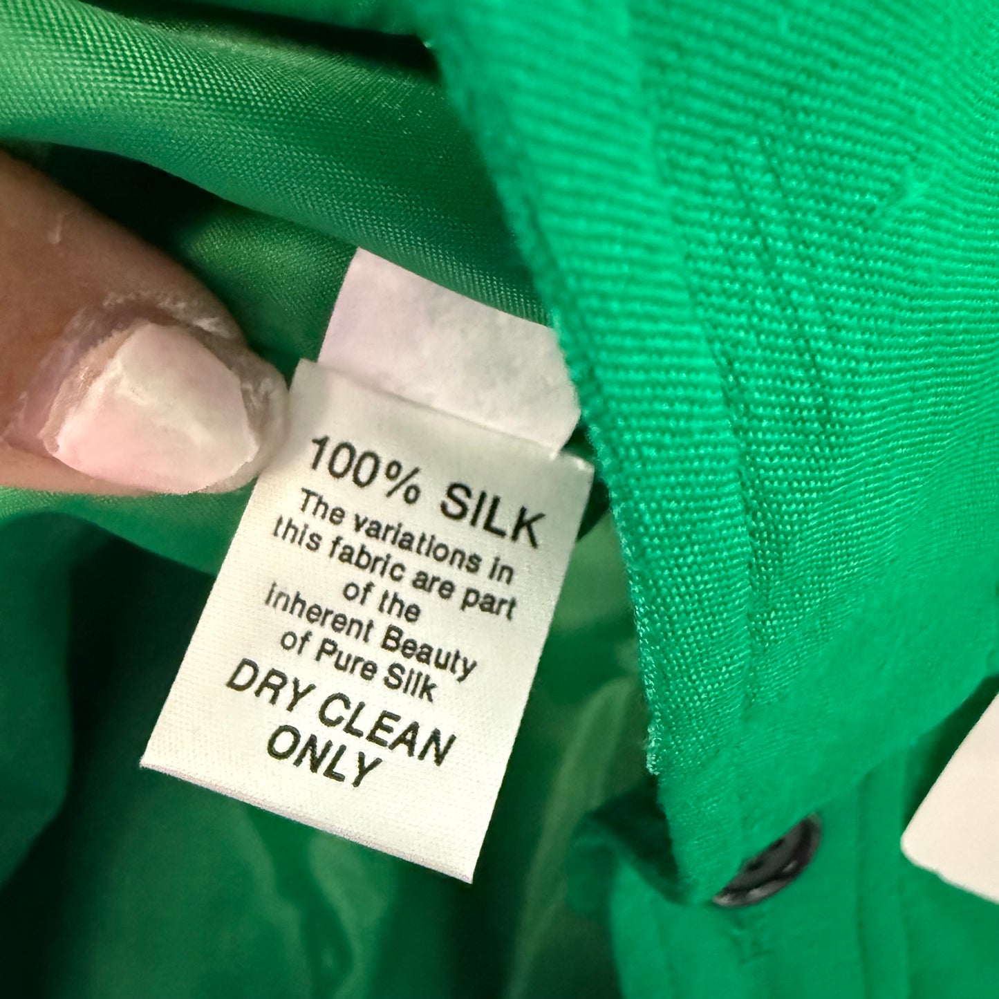 VINTAGE 100% SILK PENCIL SKIRT GREEN 100 SZ 4-6