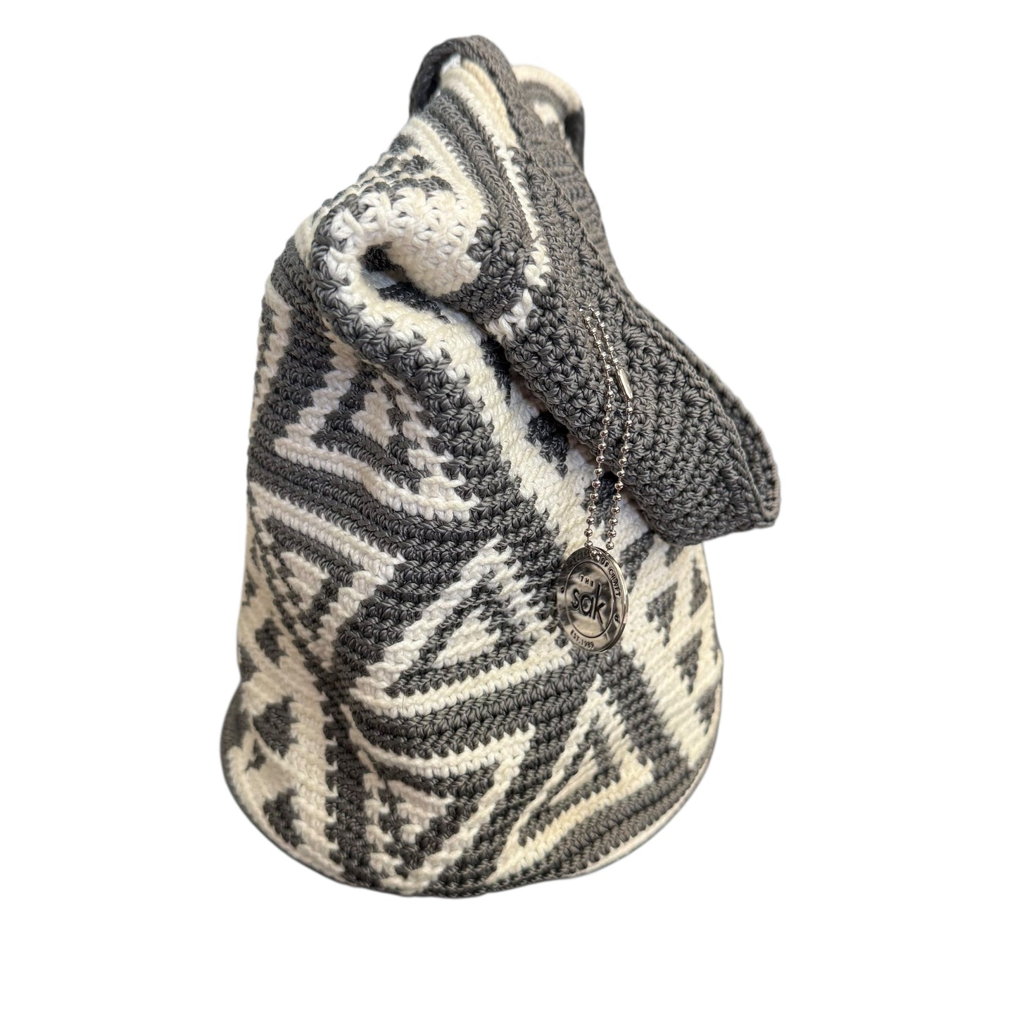 THE SAK LIMITED EDITION GRAY WHITE CROCHET 120 HOBO BAG 258 OS