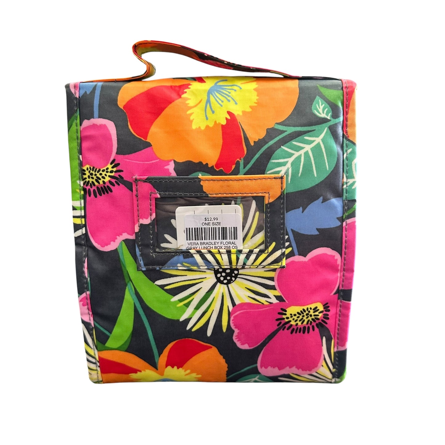 VERA BRADLEY FLORAL GRAY LUNCH BOX 258 OS