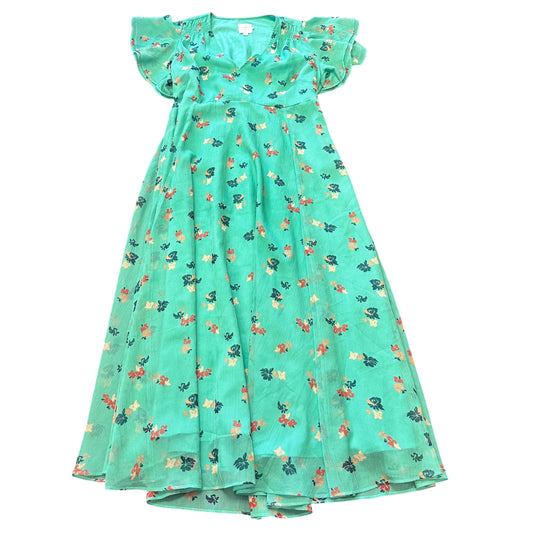 (MATERNITY) THE NINES BY HATCH GREEN CHIFFON FLORAL DRESS 100 SMALL