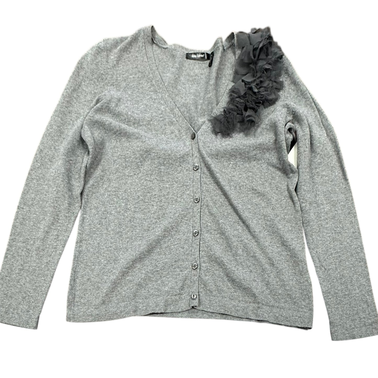 DAISY FUENTES GRAY CARDIGAN W DETAILING 225 LARGE
