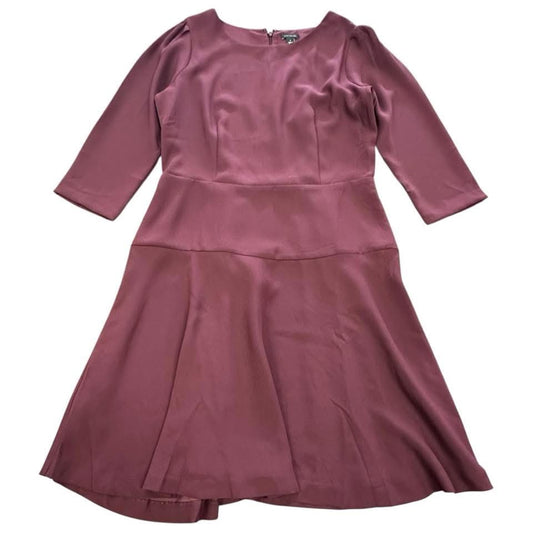 ANN TAYLOR MAROON FIT FLARE DRESS SZ 10