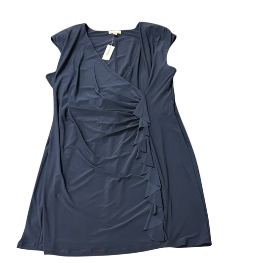 DRESSBARN NAVY RUCHED RUFFLE DRESS NWT 227 SZ 22