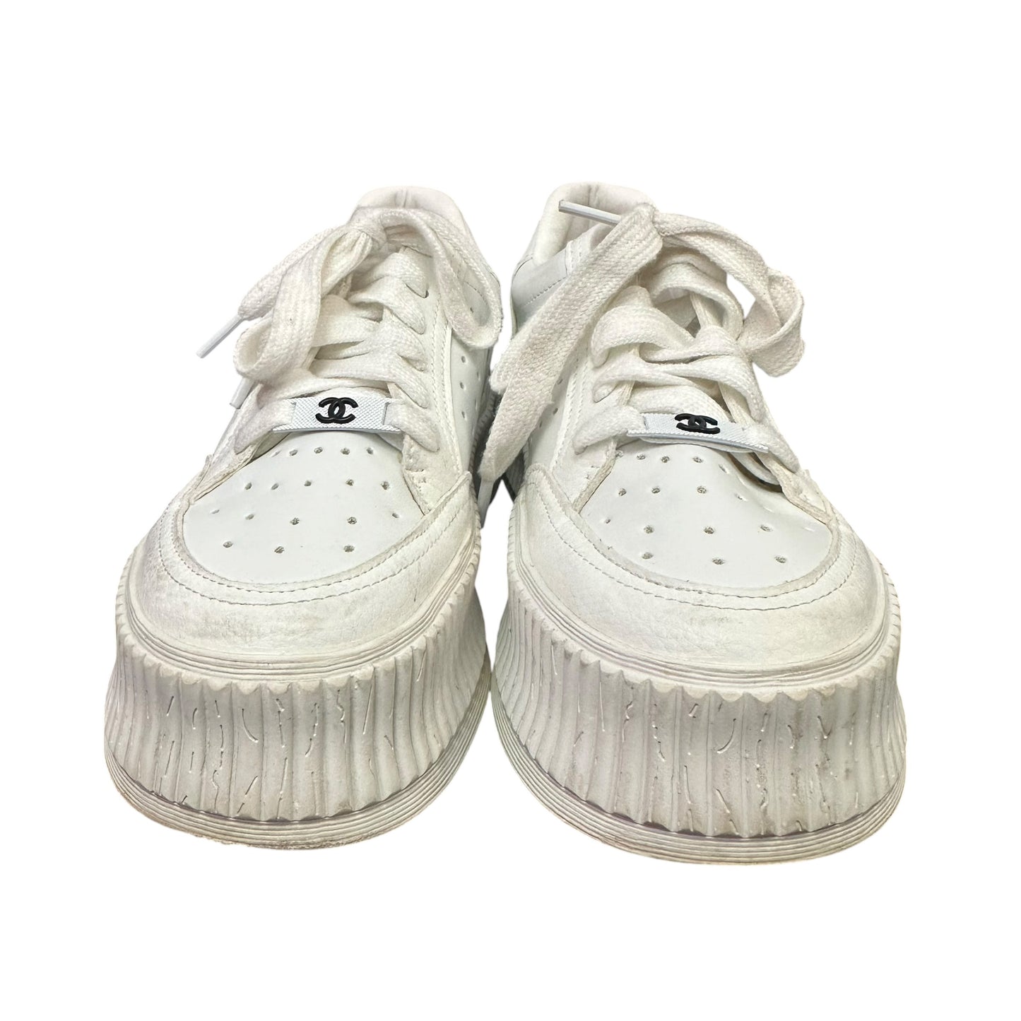 WHITE PLATFORM CC INSPIRED SNEAKERS 263 SZ 8