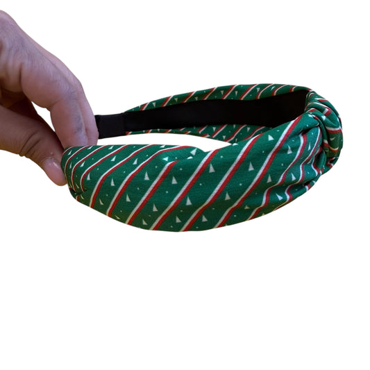 GREEN STRIPED CHRISTMAS TREE HEADBAND