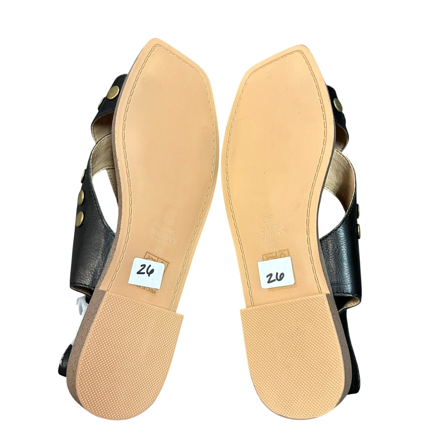 OASIS SOCIETY KYLIE BLACK STUDDED SANDALS NEW YORK 26 SZ 10