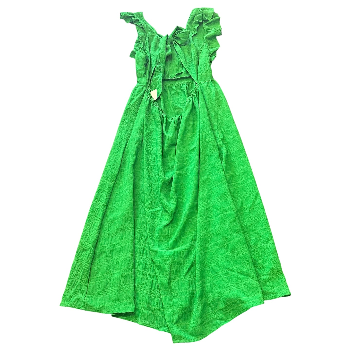 GREEN TIERED MAXI DRESS OPEN BACK 100 XL