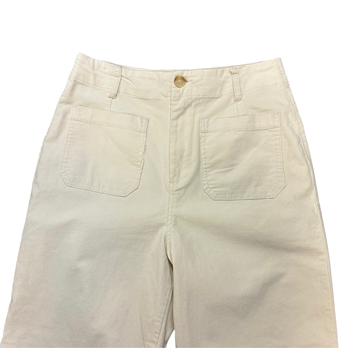 AVEC LES FILLES CORDUROY BEIGE WIDE LEG CROP TROUSERS NWT 8 SZ 10