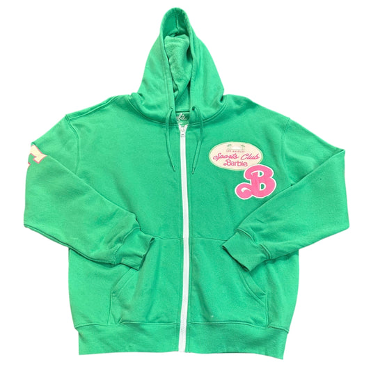 GREEN BARBIE FULL ZIP HOODIE 100 MEDIUM