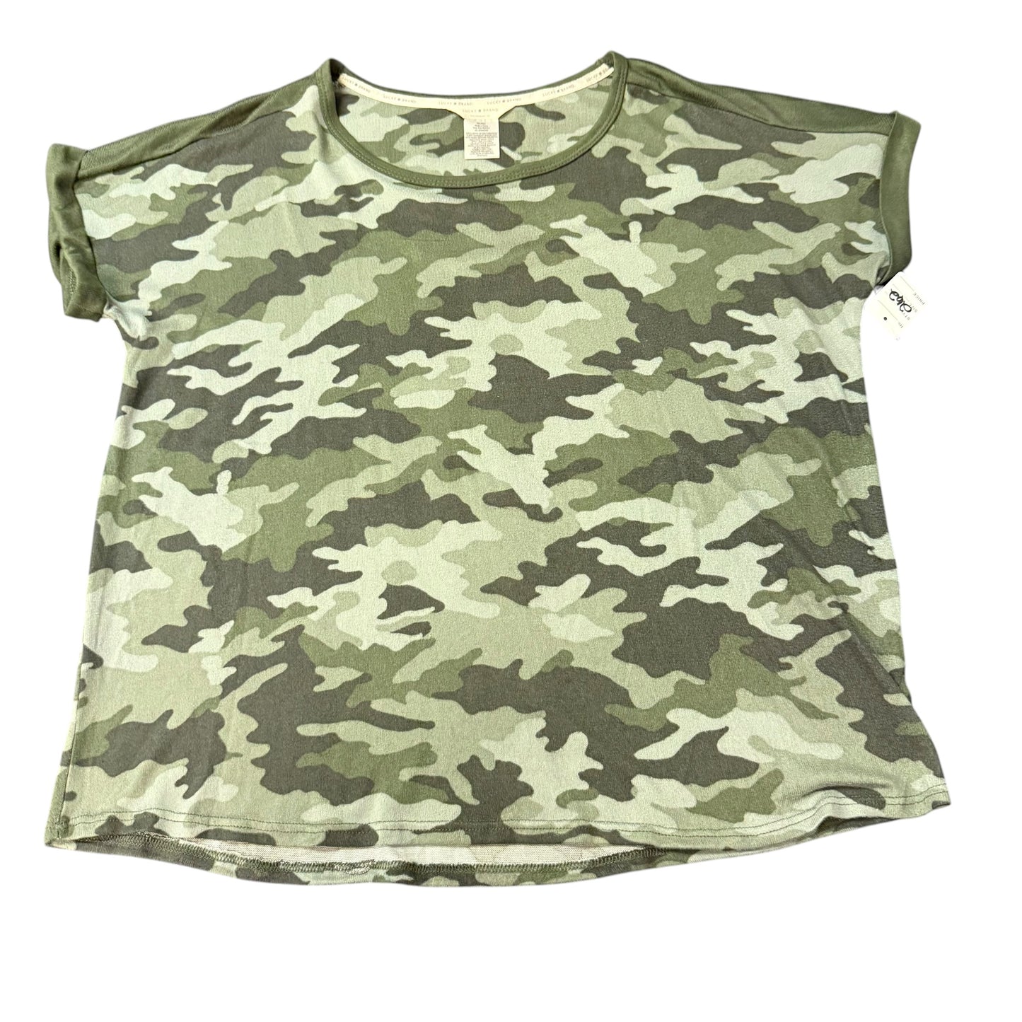 LUCKY BRAND GREEN CAMO SHORT SLEEVE SHIRT 262 XXL