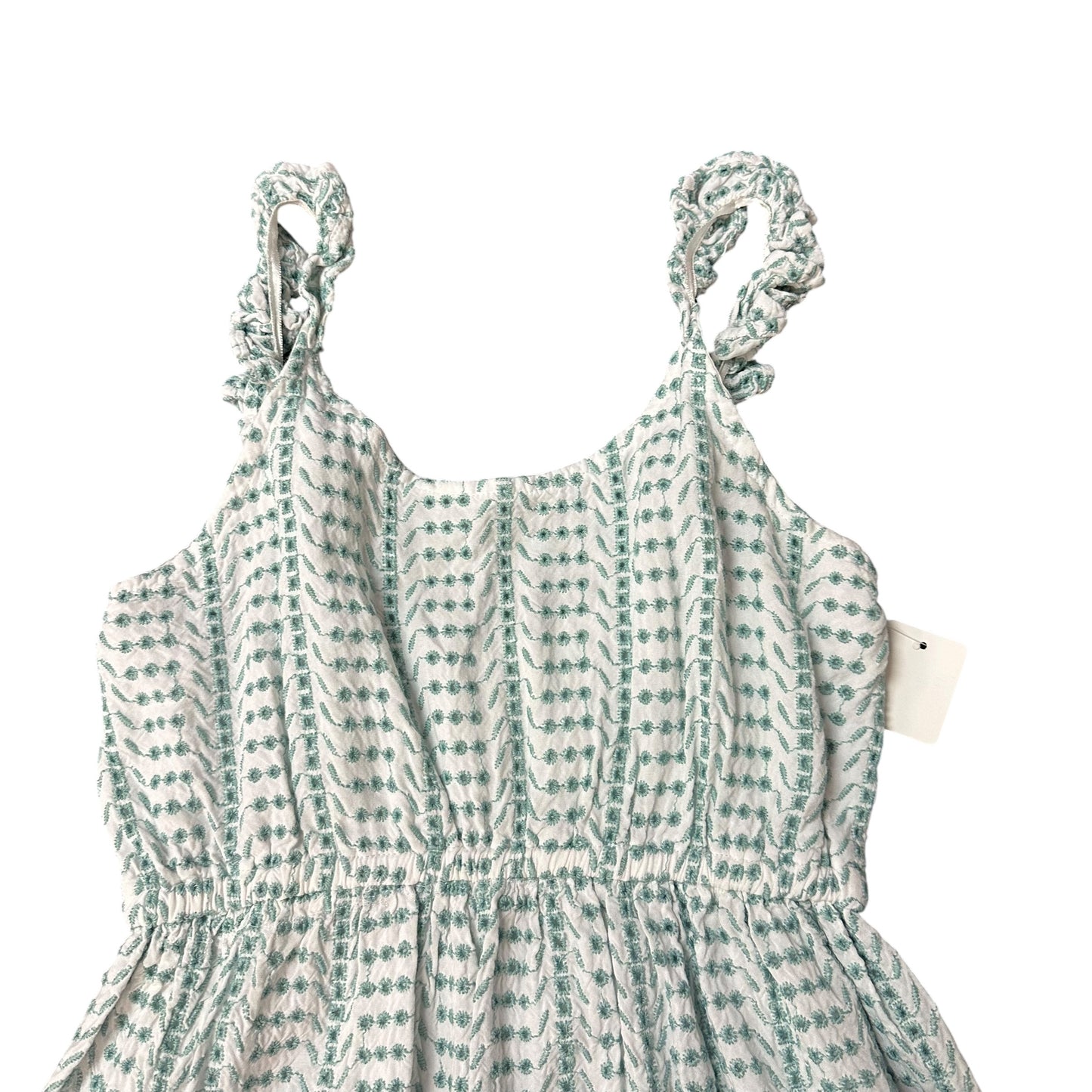 JESSICA SIMPSON WHITE GREEN EYELET DRESS 276 MEDIUM