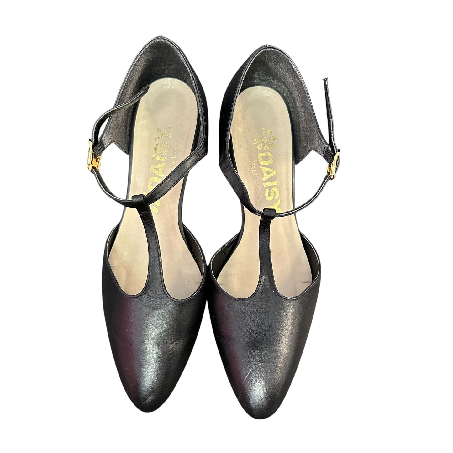 DAISY BLACK CLOSED TOE HEELS 44 SZ 6.5