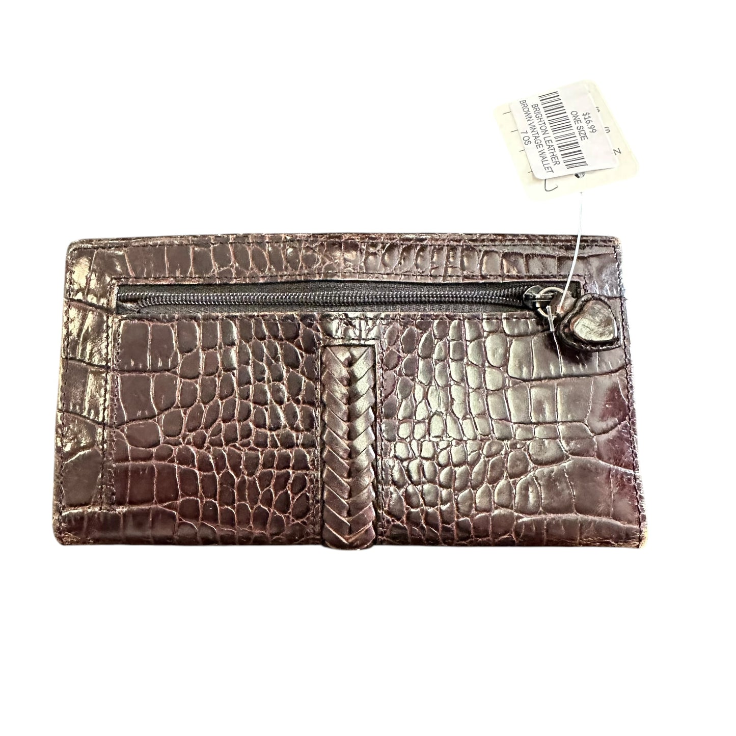 BRIGHTON LEATHER BROWN VINTAGE WALLET 7 OS