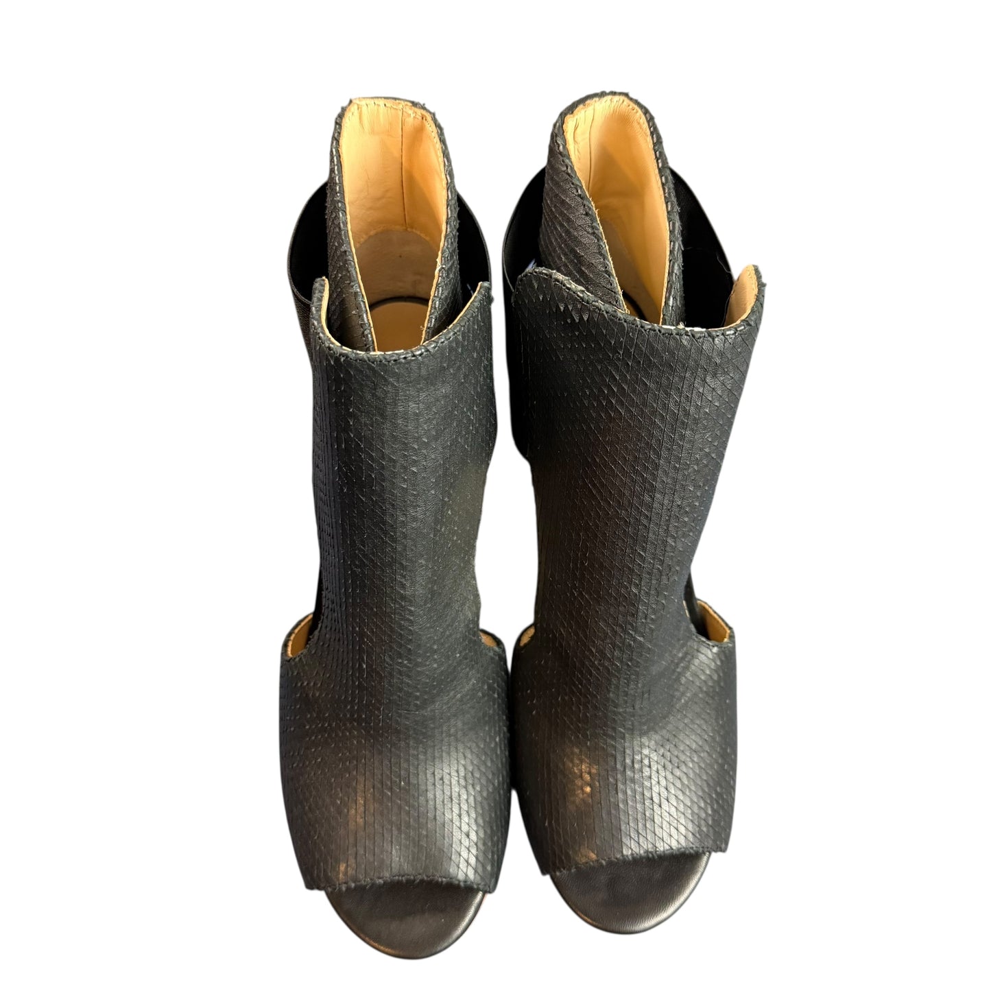 BOTKIER MADDY BLACK PEEP TOE BLOCK HEELS 26 NEW REFURBISHED SZ 10