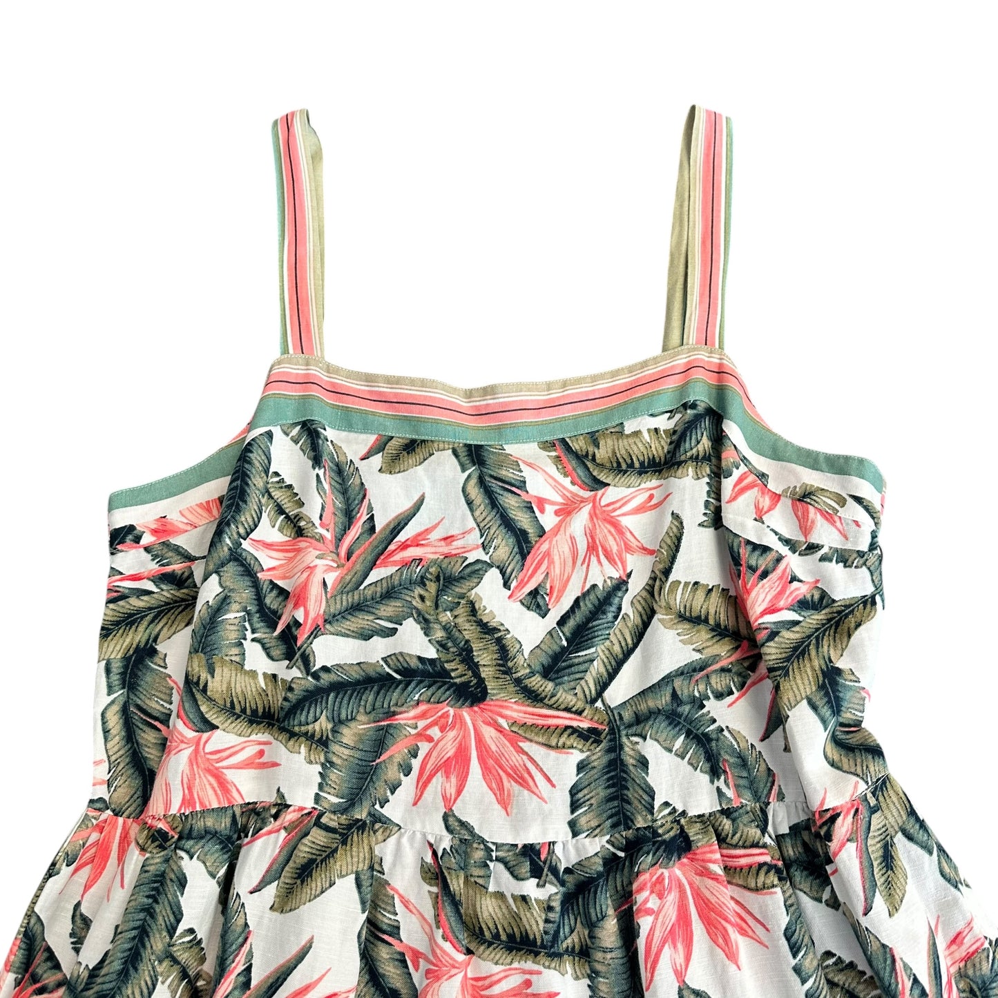 LOFT TROPICAL LINEN BLEND DRESS 256 SZ 10