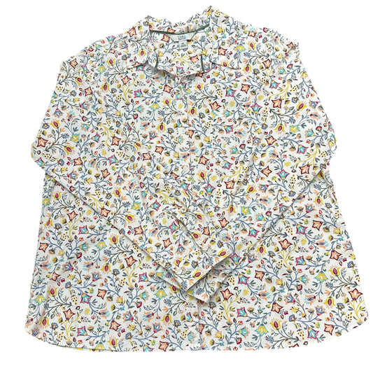 CROFT & BARROW WHITE FLORAL BUTTON UP 227 2X