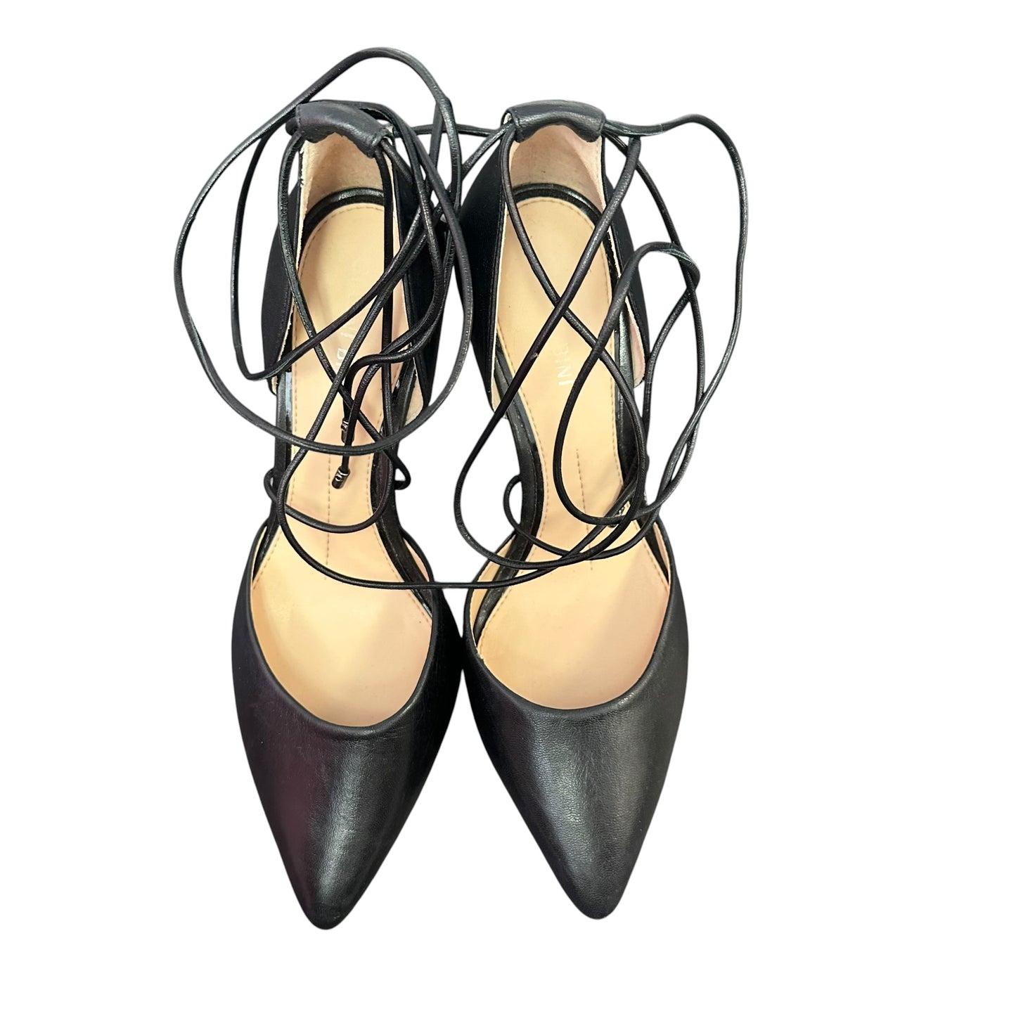 GIANNI BINI BLACK LACE UP HEELS 271 SZ 8