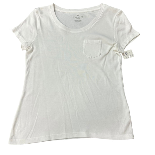 TALBOTS WHITE SHORT SLEEVE SHIRT PIMA COTTON 44 SMALL