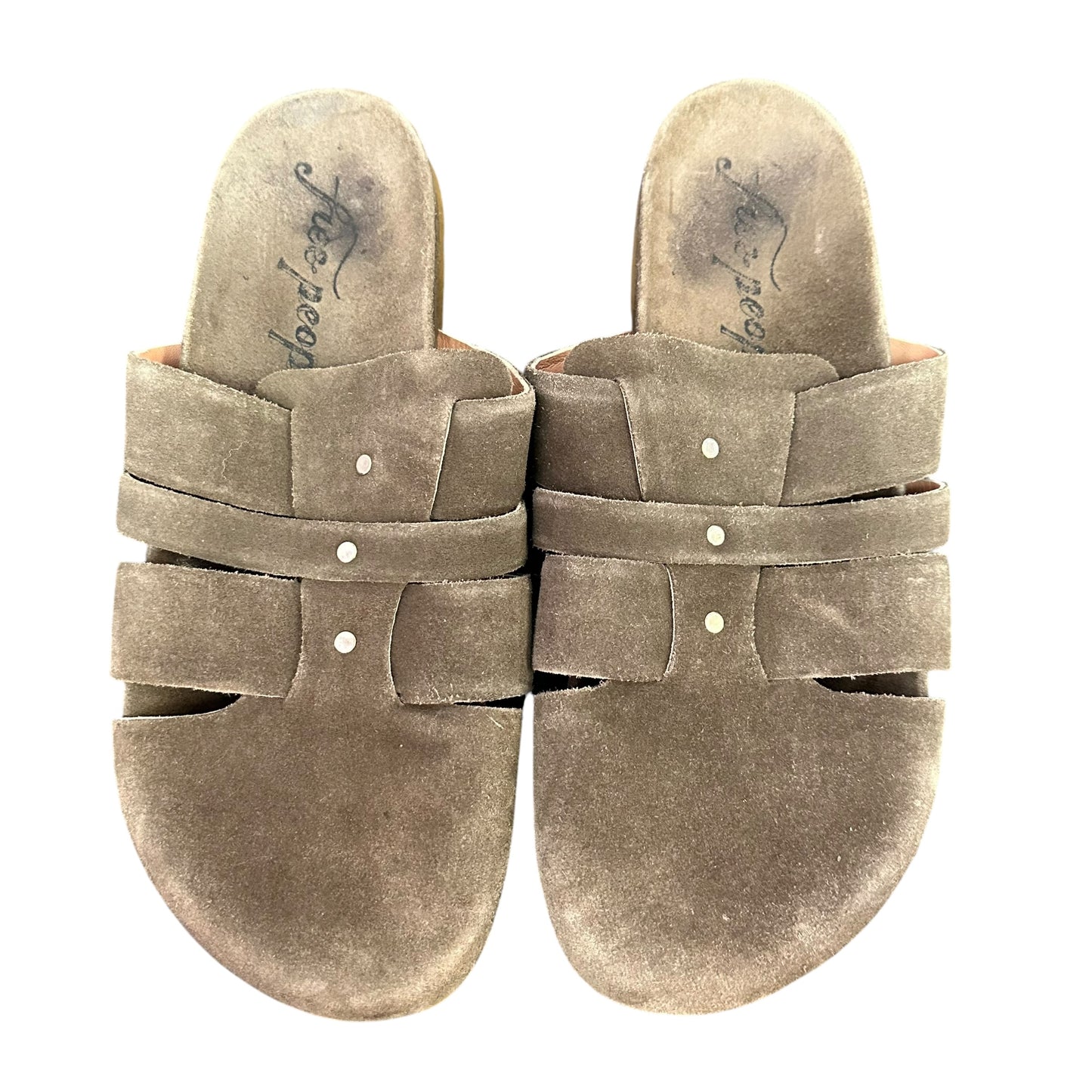 FREE PEOPLE SUNDAY SEASONS SUEDE FOOTBED MULES 100 Sz 8
